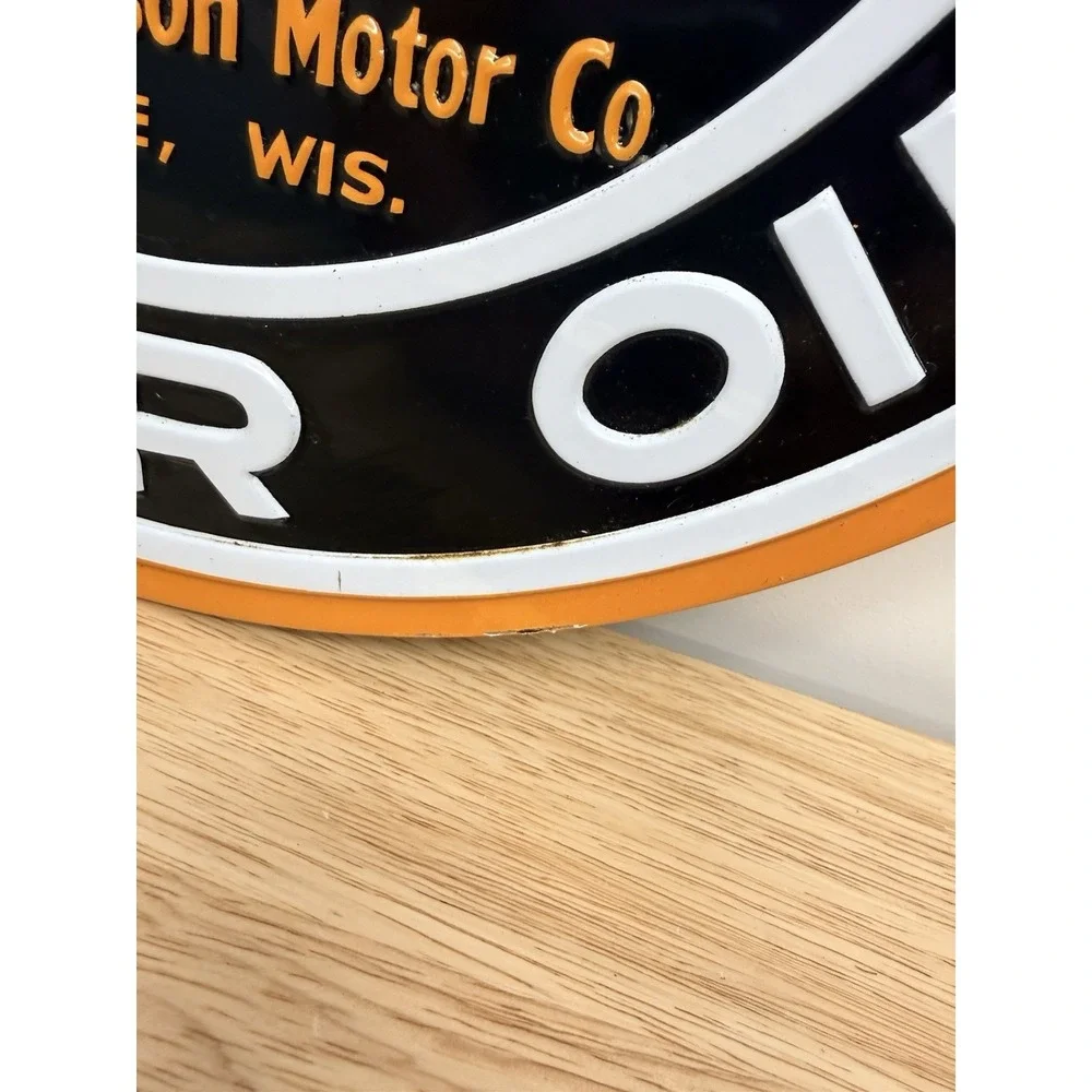 Harley Davidson Genuine Motor Oil Embossed Tin Metal Sign Bar Garage Man Cave